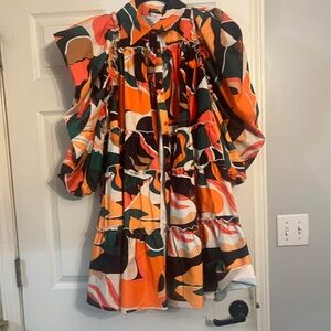 SHEIN Multicolor Abstract Midi Dress